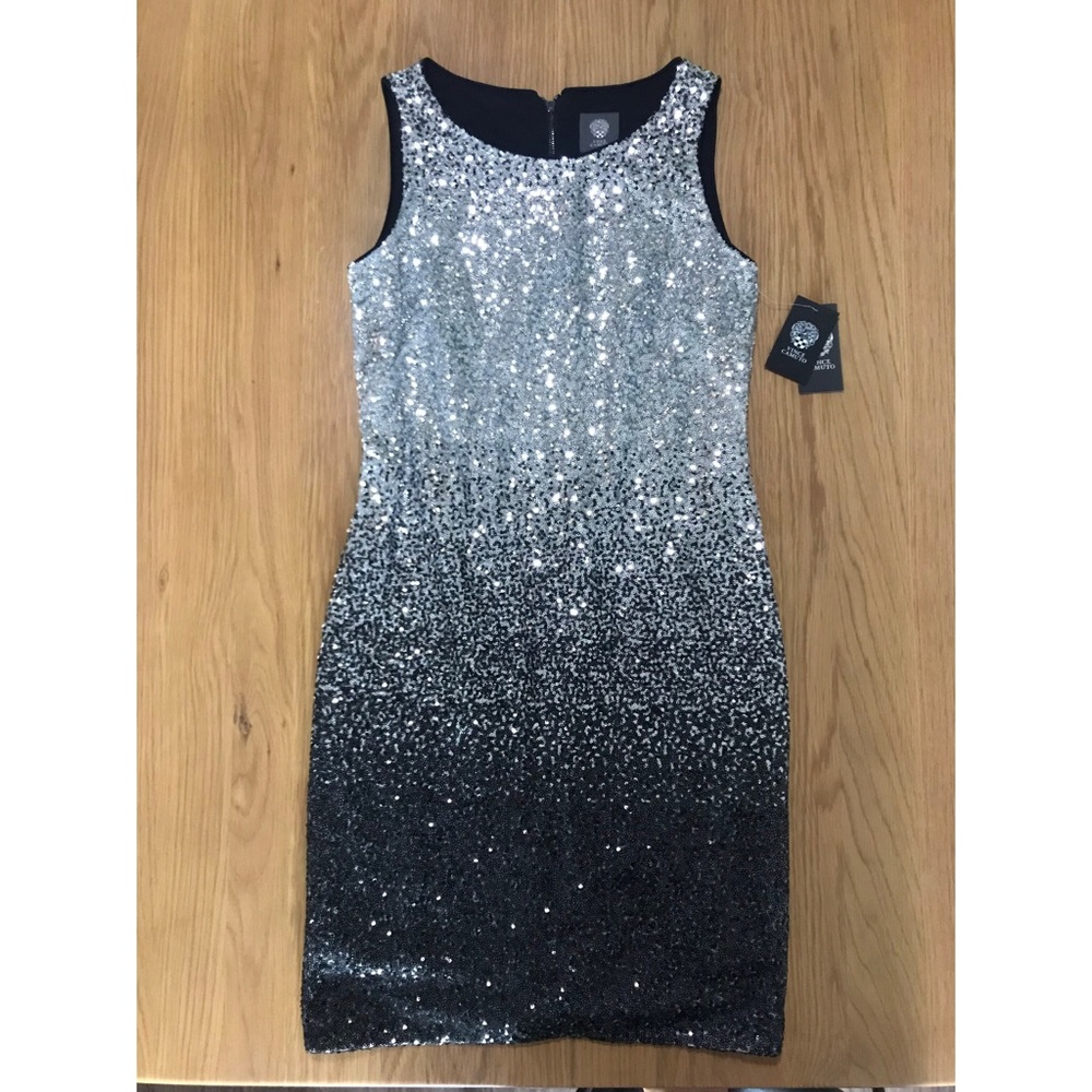 Vince Camuto gradient sequin short dress